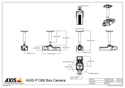 AXIS P1388 from Axis Communications - dimension diagram showing mounting measurements (view 2)