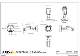 AXIS P1465-LE from Axis Communications - dimension diagram showing mounting measurements (view 2)