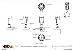 AXIS P1468-XLE from Axis Communications - dimension diagram showing mounting measurements (view 2)