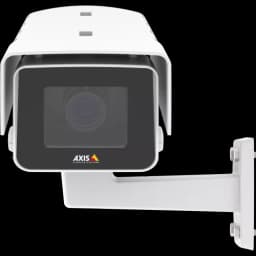 AXIS P1367-E from AXIS COMMUNICATIONS - IP Camera, mounted on the wall. The product is viewed from its front.