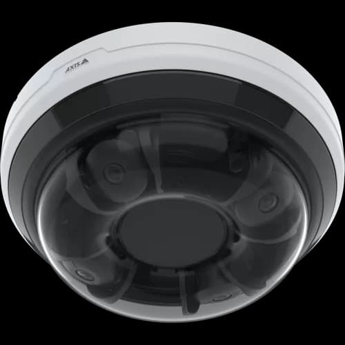 White AXIS P3748-PLVE Panoramic Camera viewed from its bottom angle from AXIS COMMUNICATIONS