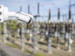 AXIS Q1961-TE from AXIS COMMUNICATIONS - Thermal Camera mounted on a pole outside